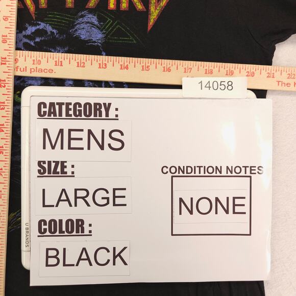 Def Leppard Band Graphic Crew Neck T Shirt Adult Mens Size Large L Black - Picture 7 of 9